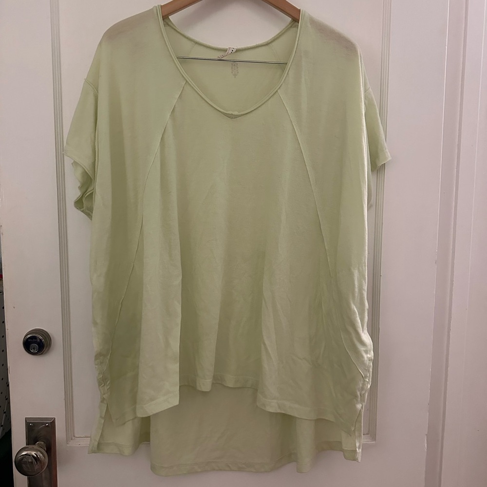 Free People Oversized Soft Mint Short Sleeve Top